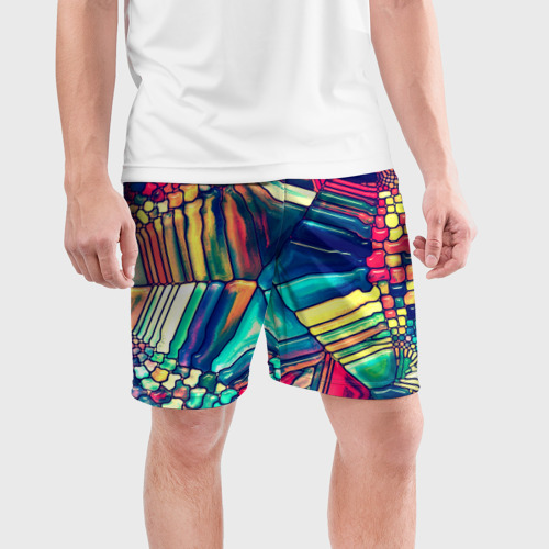 Мужские шорты спортивные Block mosaic, цвет 3D печать - фото 3
