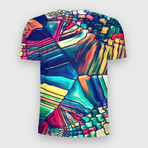 Мужская футболка 3D Slim Block mosaic, цвет 3D печать - фото 2