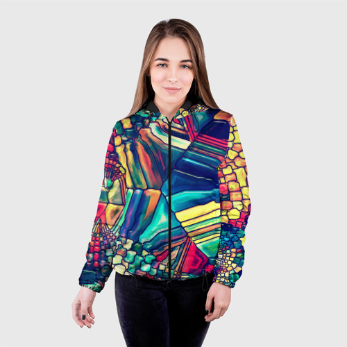Женская куртка 3D Block mosaic, цвет черный - фото 3