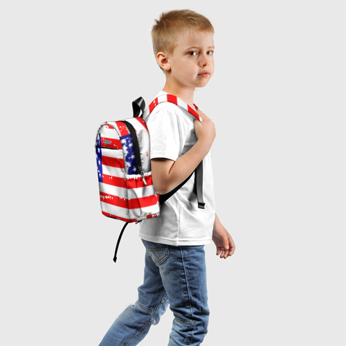 Детский рюкзак 3D с принтом Америка, вид сзади #1