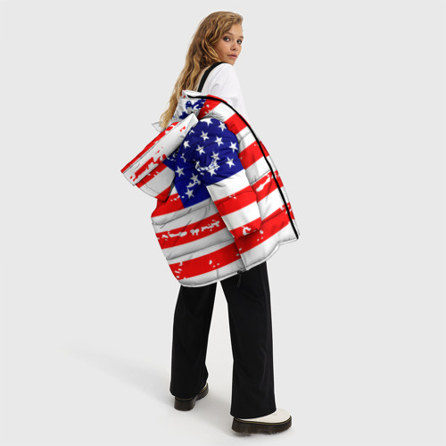 Женская зимняя куртка Oversize Америка, цвет черный - фото 5