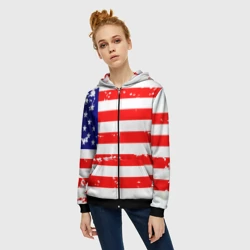 Женская толстовка 3D на молнии Америка - фото 2