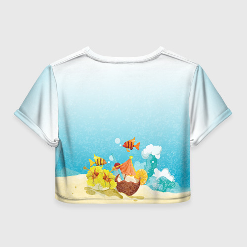 Женская футболка Crop-top 3D Невеста на пляже, цвет 3D печать - фото 2