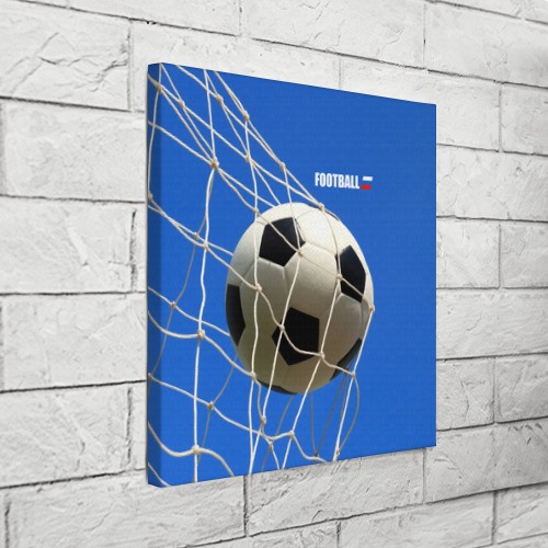 Холст квадратный Футбол - гол, цвет 3D печать - фото 3