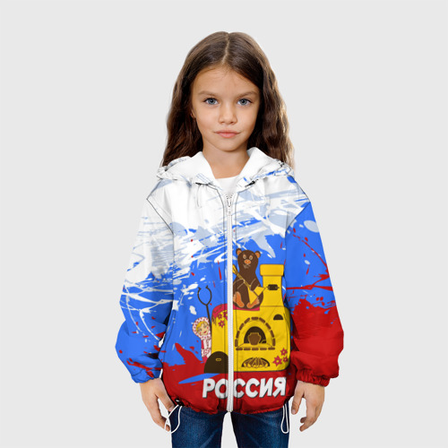 Детская куртка 3D Россия. Медведь. Балалайка, цвет белый - фото 4