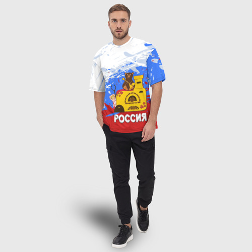 Мужская футболка oversize 3D Россия. Медведь. Балалайка - фото 5