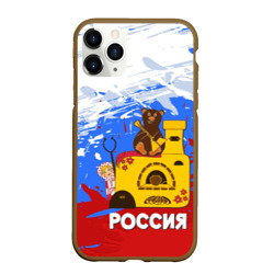 Чехол для iPhone 11 Pro матовый Россия. Медведь. Балалайка