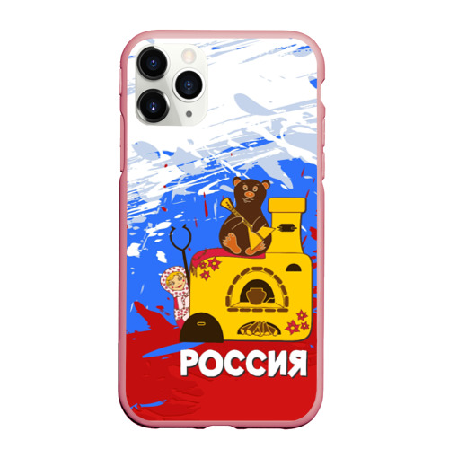 Чехол для iPhone 11 Pro Max матовый Россия. Медведь. Балалайка, цвет баблгам