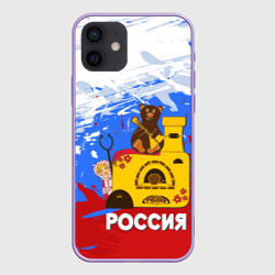 Чехол для iPhone 12 Mini Россия. Медведь. Балалайка