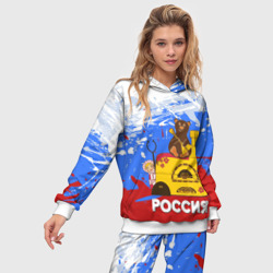 Женский костюм с толстовкой 3D Россия. Медведь. Балалайка - фото 2