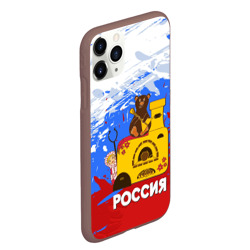Чехол для iPhone 11 Pro Max матовый Россия. Медведь. Балалайка - фото 2