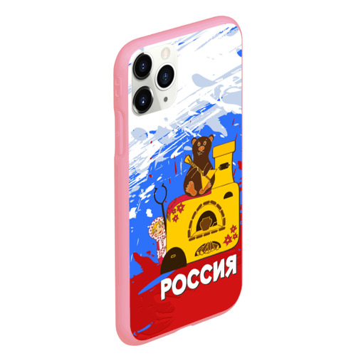 Чехол для iPhone 11 Pro Max матовый Россия. Медведь. Балалайка, цвет баблгам - фото 3