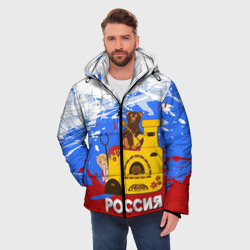 Мужская зимняя куртка 3D Россия. Медведь. Балалайка - фото 2