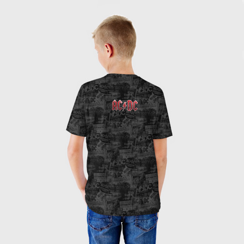 Детская футболка 3D с принтом AC/DC, вид сзади #2