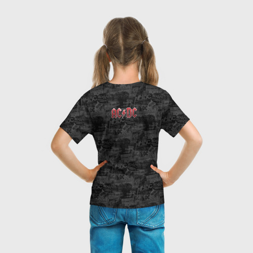 Детская футболка 3D с принтом AC/DC, вид сзади #2