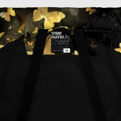 Куртка с принтом Золотые бабочки для любого человека, вид спереди №5. Цвет основы: черный
