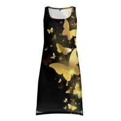 Платье-майка 3D Золотые бабочки