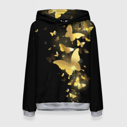 Женская толстовка 3D Золотые бабочки