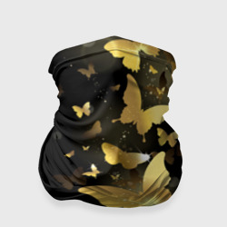 Бандана-труба 3D Золотые бабочки