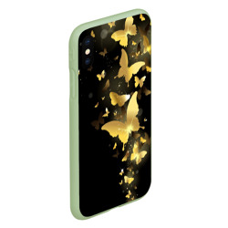 Чехол для iPhone XS Max матовый Золотые бабочки - фото 2