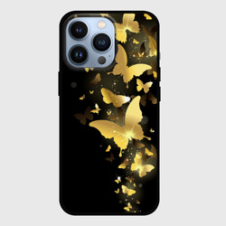 Чехол для iPhone 13 Pro Золотые бабочки