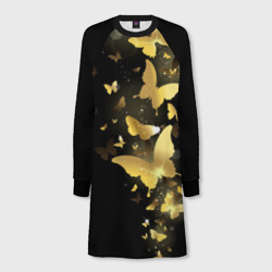 Женское платье-свитшот 3D Золотые бабочки