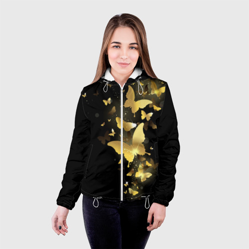 Женская куртка 3D Золотые бабочки - фото 3