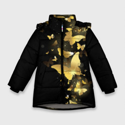 Золотые бабочки – Зимняя куртка для девочек 3D с принтом купить