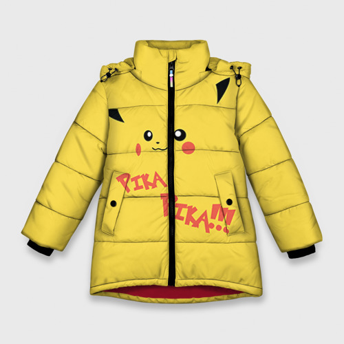 Зимняя куртка для девочек 3D Пика-Пика!, цвет красный
