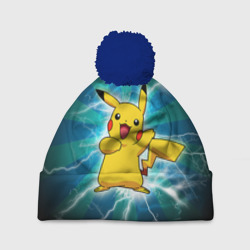 Шапка 3D c помпоном Искрящийся Пикачу