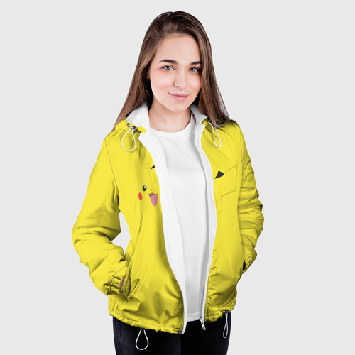 Женская куртка 3D Пикачу, цвет белый - фото 4