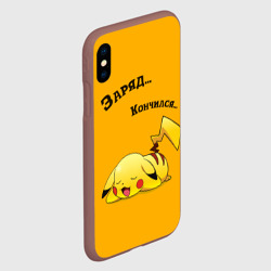 Чехол для iPhone XS Max матовый Уставший Пикачу - фото 2