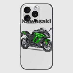 Чехол для iPhone 16 Pro силиконовый с защитой камеры Kawasaky Ninja 1000
