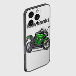 Чехол для iPhone 16 Pro Max силиконовый с защитой камеры Kawasaky Ninja 1000 - фото 2