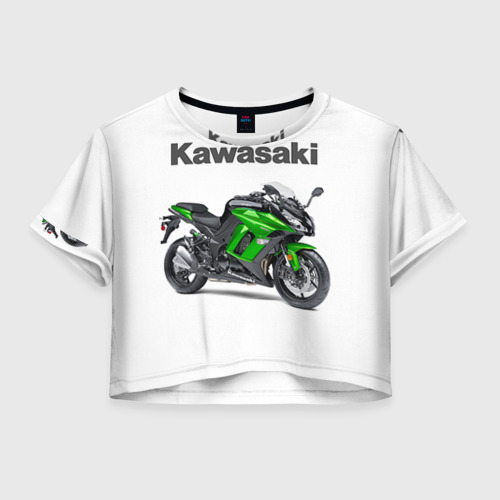 Женская футболка Crop-top 3D Kawasaky Ninja 1000, цвет 3D печать