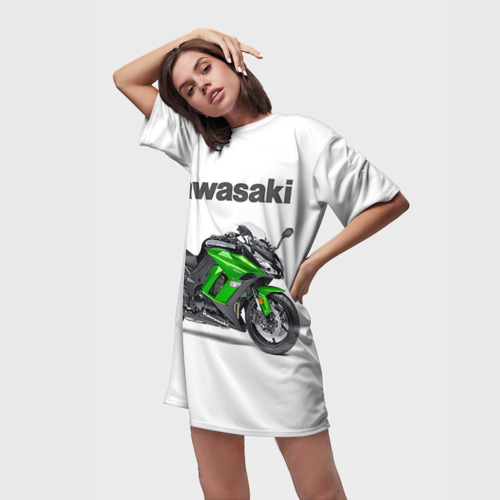 Платье-футболка 3D Kawasaky Ninja 1000, цвет 3D печать - фото 3