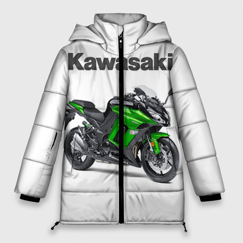 Женская зимняя куртка Oversize Kawasaky Ninja 1000, цвет черный