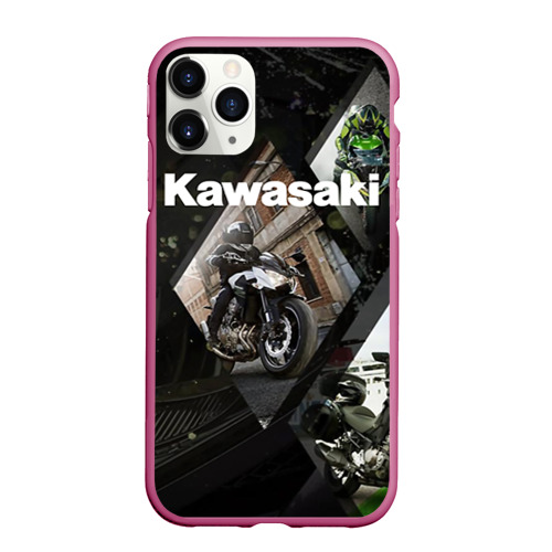 Чехол для iPhone 11 Pro Max матовый Kawasaky, цвет малиновый