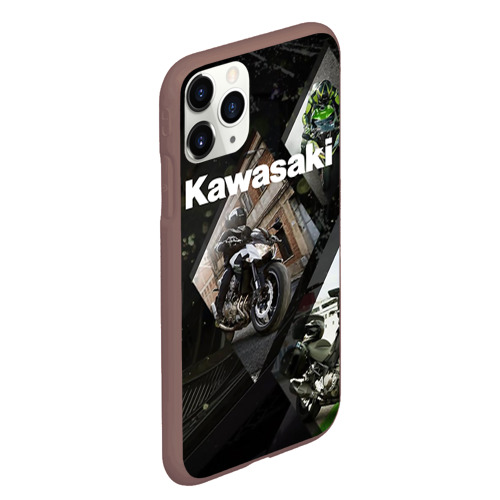 Чехол для iPhone 11 Pro Max матовый Kawasaky, цвет коричневый - фото 3