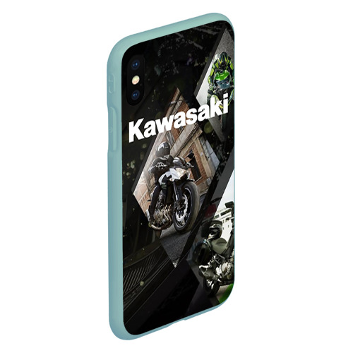 Чехол для iPhone XS Max матовый Kawasaky, цвет мятный - фото 3