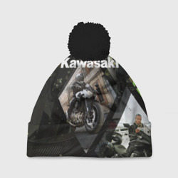 Шапка 3D c помпоном Kawasaky