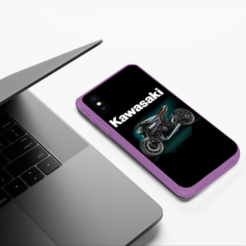 Чехол для iPhone XS Max матовый Kawasaky concept, цвет фиолетовый - фото 5