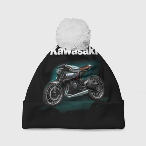 Шапка 3D c помпоном Kawasaky concept, цвет 3D печать