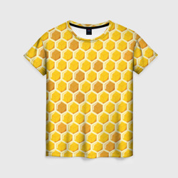 Женская футболка 3D Медовые соты