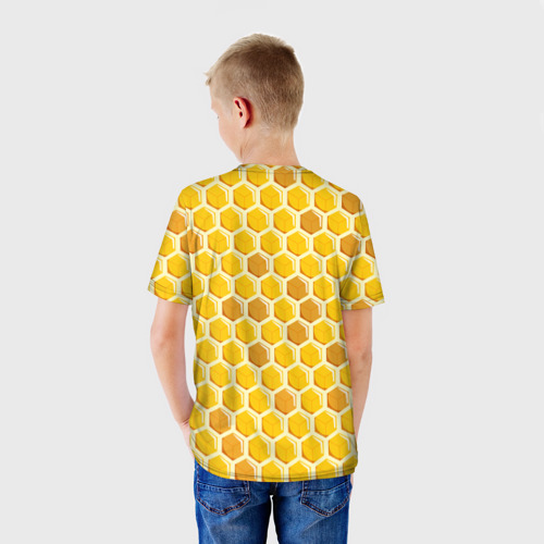 Детская футболка 3D Медовые соты, цвет 3D печать - фото 4