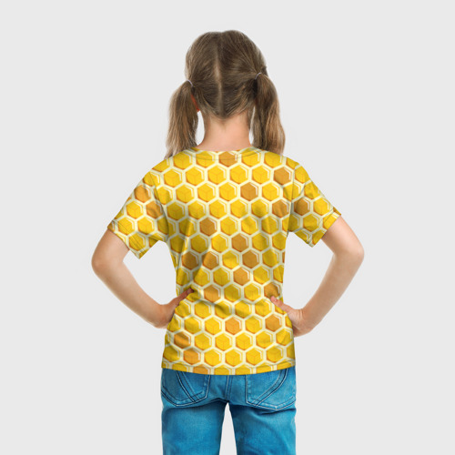 Детская футболка 3D Медовые соты, цвет 3D печать - фото 6