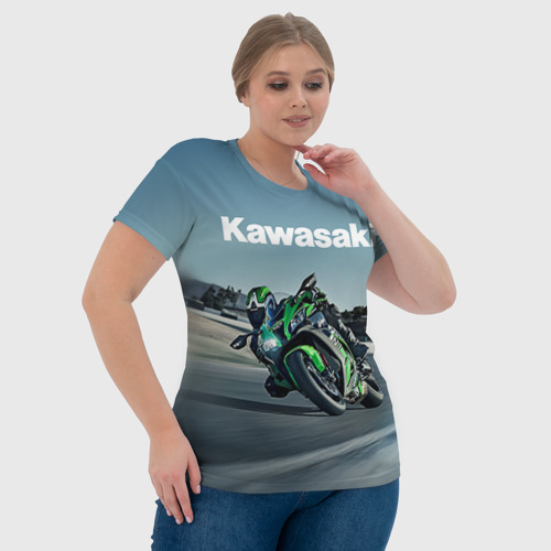 Женская футболка 3D Kawasaky sport, цвет 3D печать - фото 6