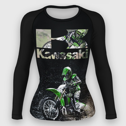 Женский рашгард 3D Kawasaky cross, цвет 3D печать