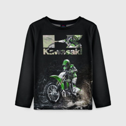 Детский лонгслив 3D Kawasaky cross