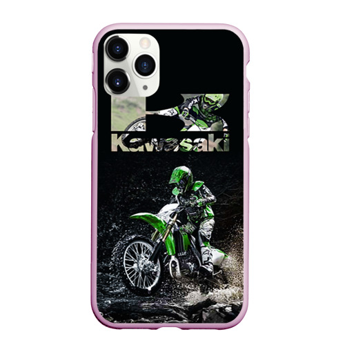 Чехол для iPhone 11 Pro матовый Kawasaky cross, цвет розовый